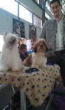 YUNA Y UN AMIGO EN LA EXPOSICION 